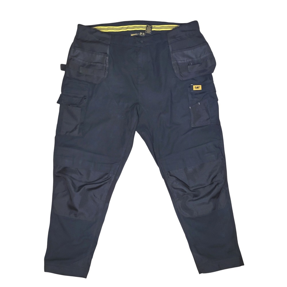 Caterpillar Womens Black Canvas Work Pants Utility Cargo Holster Pockets 22W